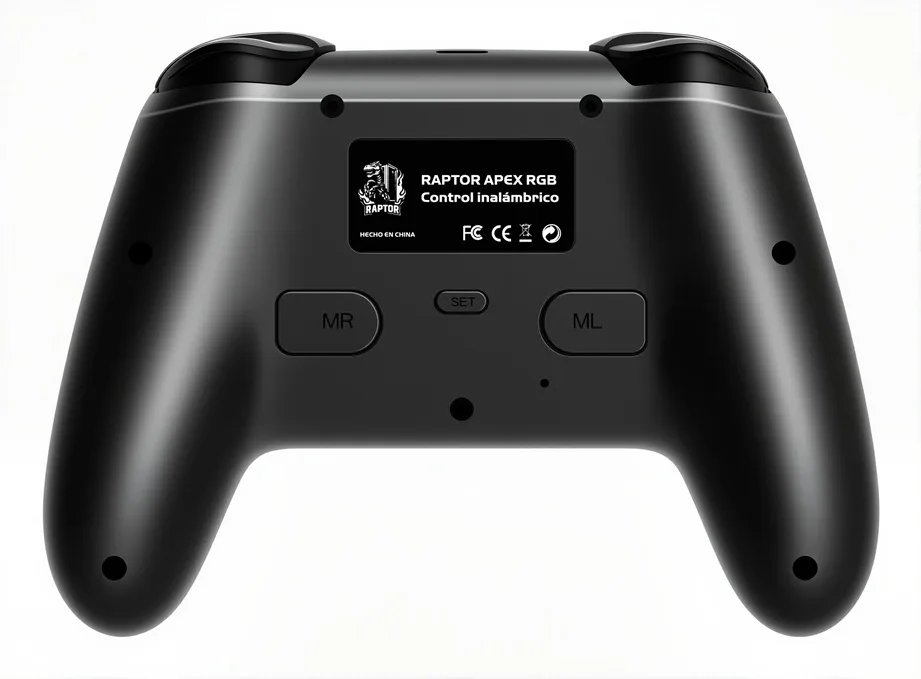 Joystick Raptor Apex Inalambrico para PS3 PS4 PC panel tactil y vibracion color negro