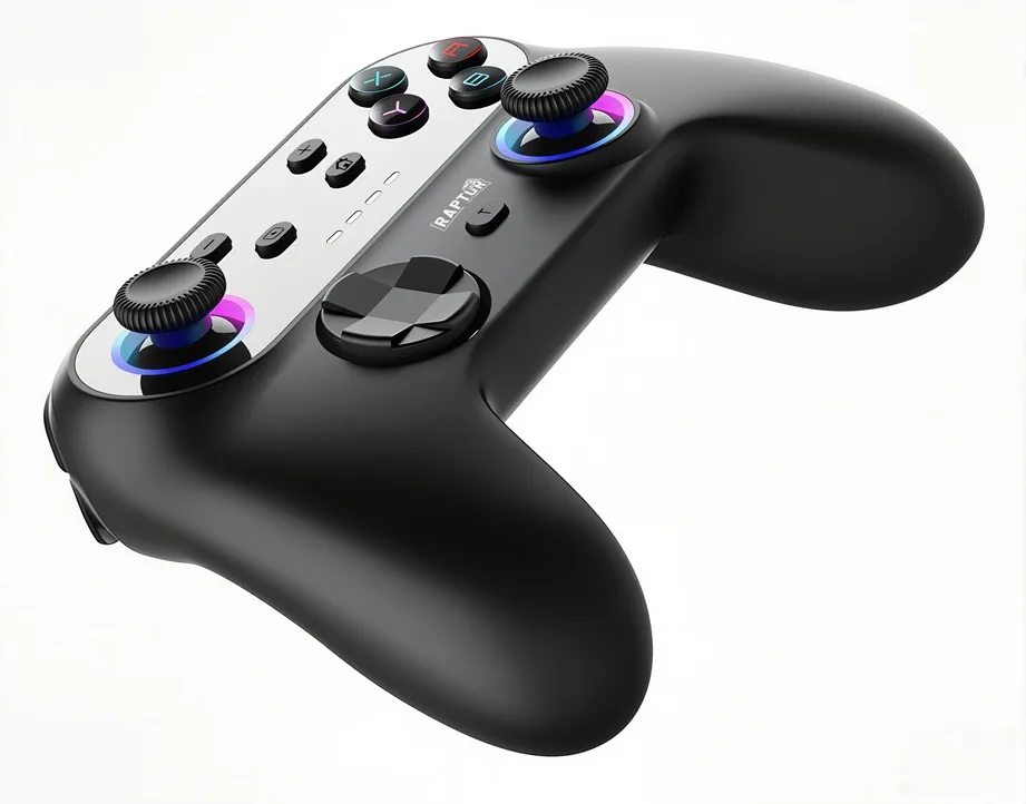 Joystick Raptor Apex Inalambrico para PS3 PS4 PC panel tactil y vibracion color negro