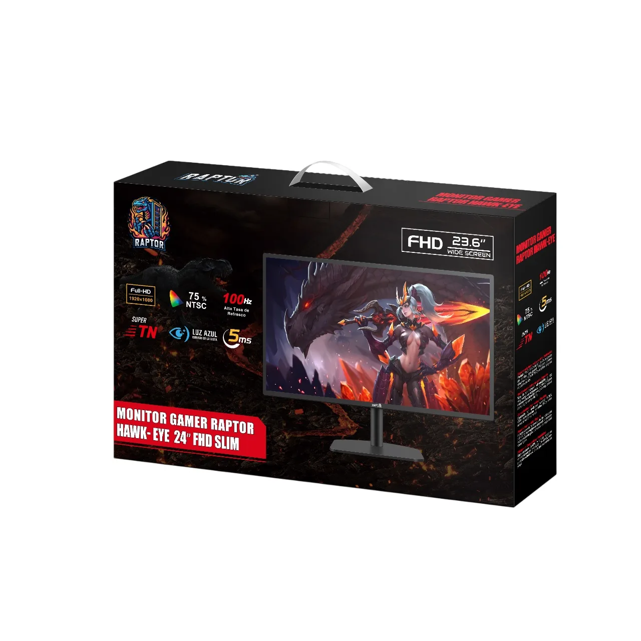 Monitor Raptor 24 pulgadas Hawk Eye 24 FHD 1080p 100 Hz Super TN 5ms HDMI VGA