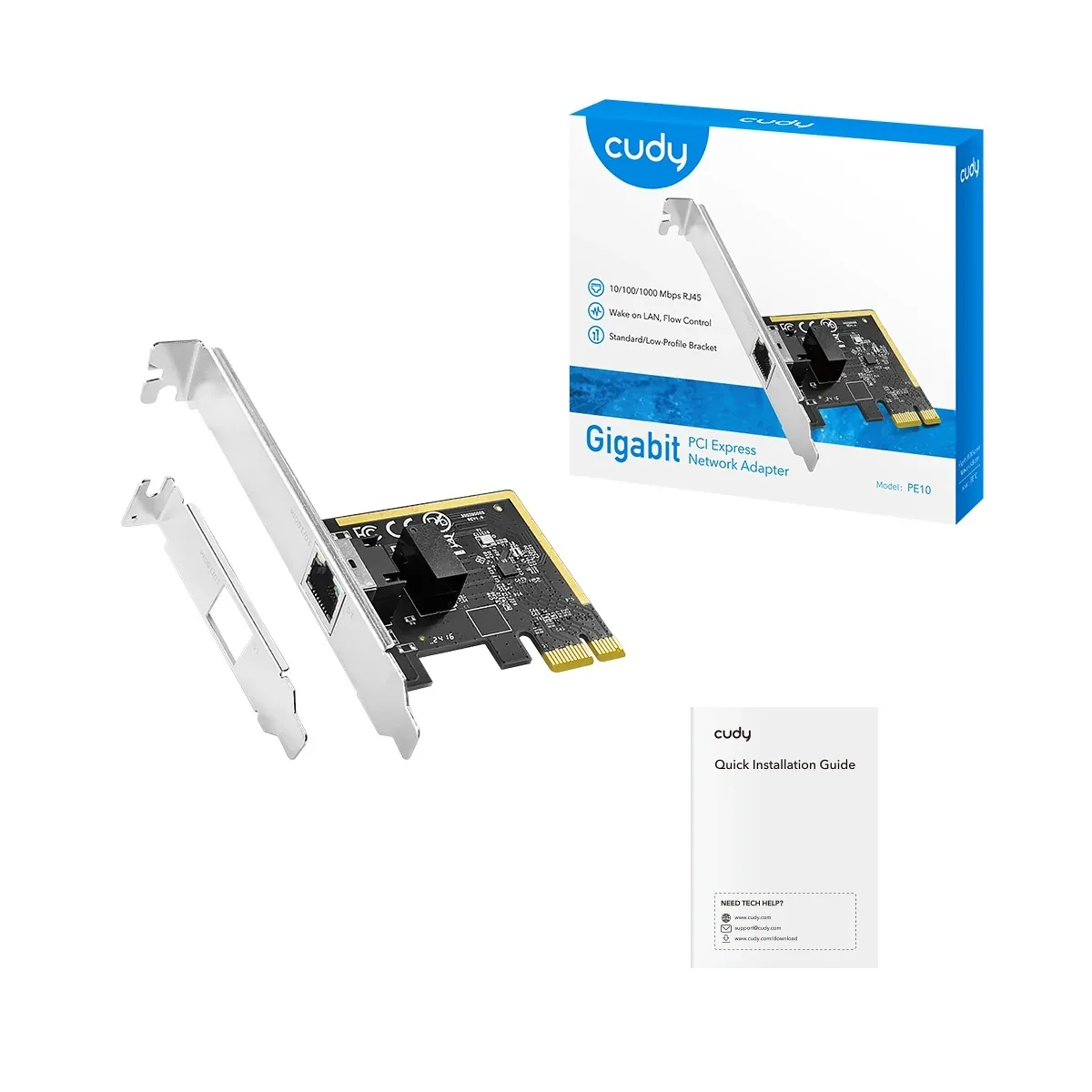 Placa de red PCI-E Cudy PE10 Gigabit 1000 MBPS