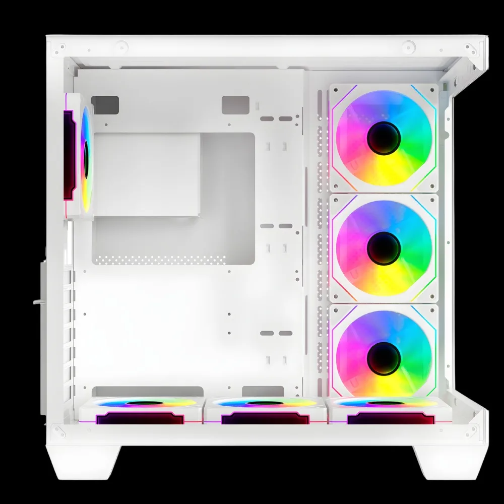 Gabinete Sentey Bearer PRO 7 Coolers ARGB Vidrio Templado lateral y frontal con control remoto color Blanco