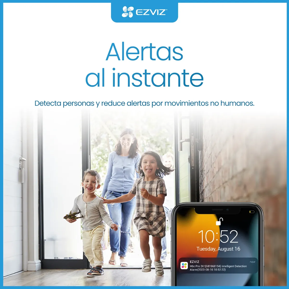 Camara WiFi Ezviz H6C PRO 2K 3MP Interior Gira 360 grados sensor movimiento IA