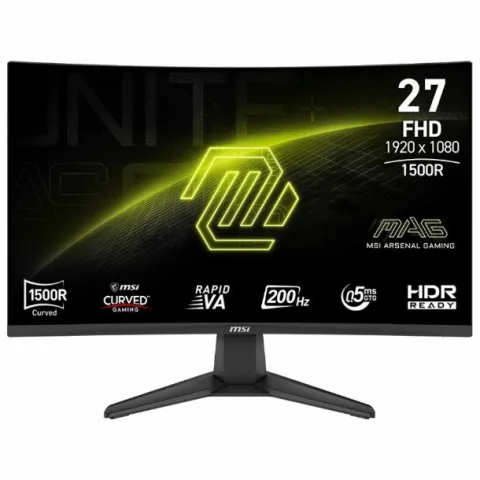 Monitor MSI 27 pulgadas MAG 276CF E20 FHD 1080p 200 Hz VA 1 ms HDMI DP Curvo 1500R