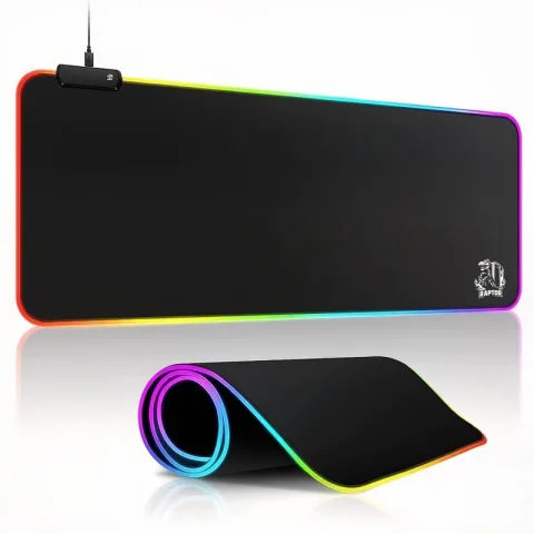 Mouse Pad Raptor Ultra Glide Antideslizante Impermeable XL 90x40 cms negro RGB